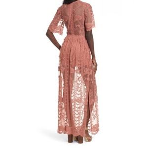 Socialite Lace Romper - Dusty Pink/Burnt Sienna